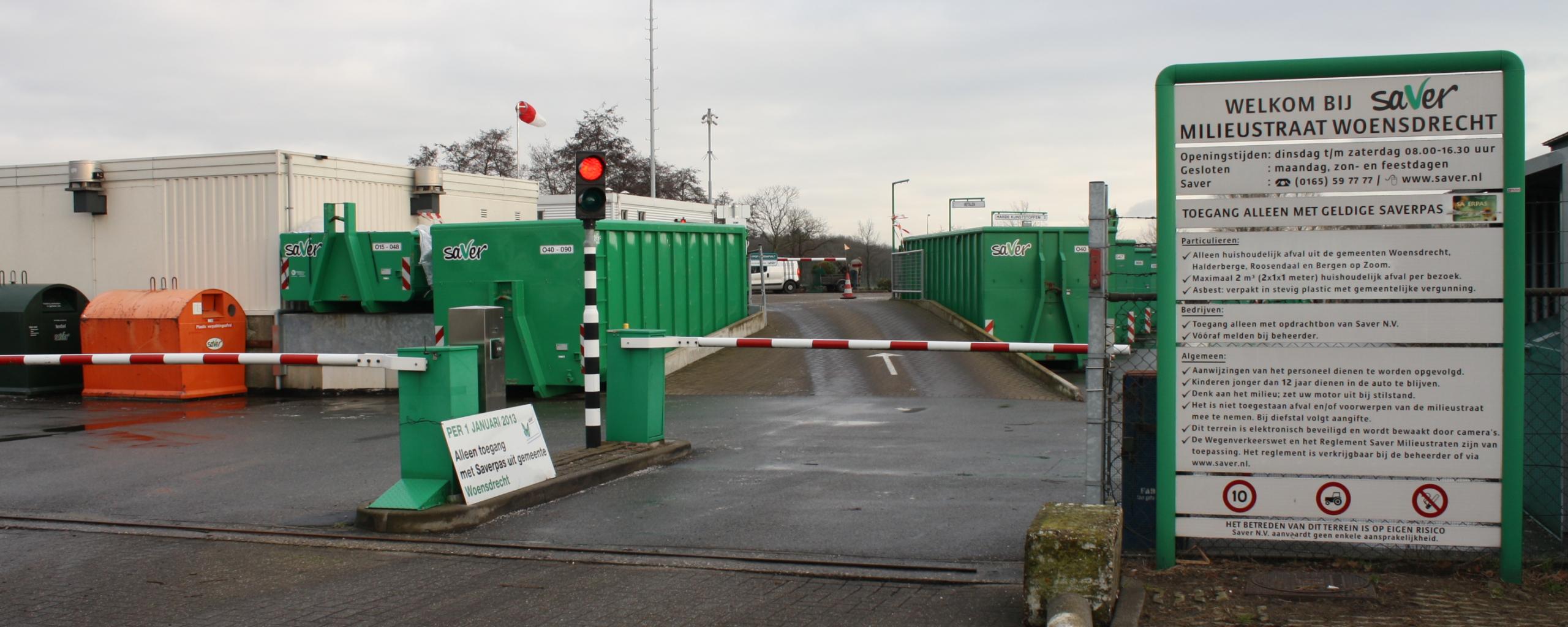 Entree van de milieustraat in Ossendrecht