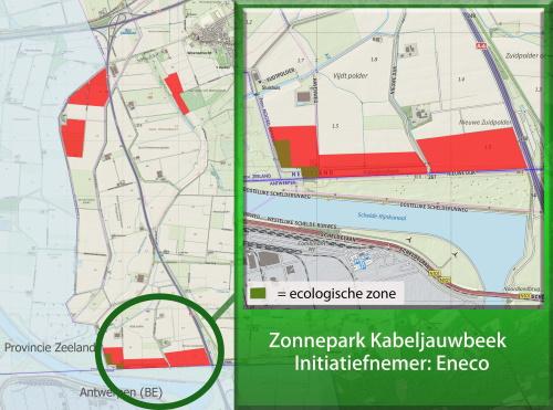 Ligging Zonnepark Kabeljauwbeek